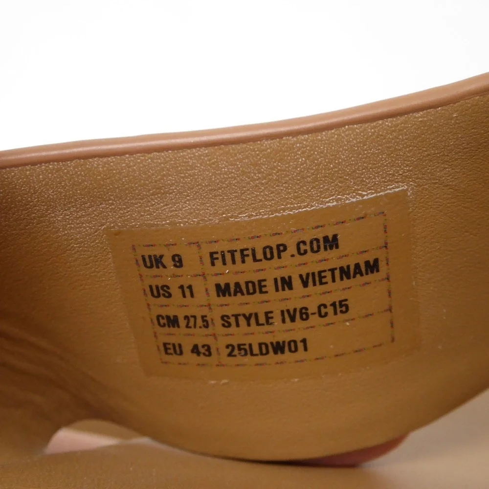 FitFlop Womens F-Mode Leather Espadrille Platform Sandals Tan Brown 11